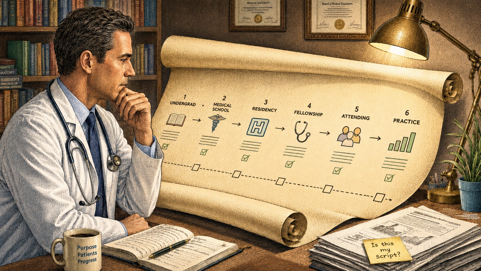 Hero image for The Default Physician Career Script